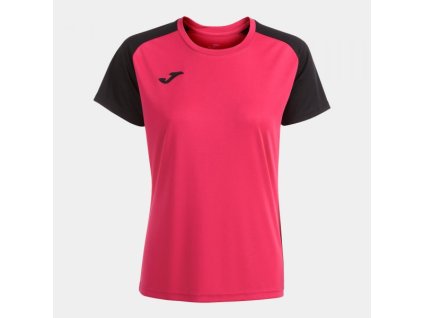 Dámské/Dívčí sportovní tričko JOMA ACADEMY IV SHORT SLEEVE T-SHIRT FUCHSIA BLACK (Velikost L, Barva FUCHSIA-BLACK)