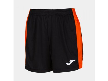 Dámské/Dívčí sportovní šortky JOMA MAXI SHORT BLACK ORANGE (Velikost 152, Barva BLACK-ORANGE)