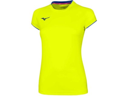 Dámské sportovní tričko Mizuno Core Short Sleeve Tee/Yellow Fluo/Royal