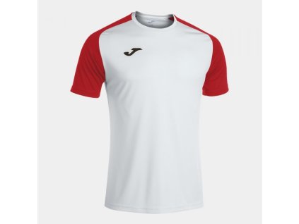 Pánské/Chlapecké sportovní tričko JOMA ACADEMY IV SHORT SLEEVE T-SHIRT WHITE RED (Velikost 2XL-3XL, Barva WHITE-RED)