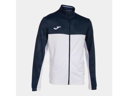 Pánská/Chlapecká tenisová mikina JOMA MONTREAL FULL ZIP SWEATSHIRT WHITE NAVY (Velikost M, Barva WHITE-NAVY)