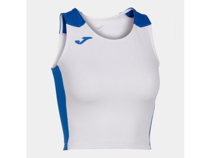 Dámský/Dívčí sportovní top JOMA RECORD II TOP WHITE ROYAL (Velikost L, Barva WHITE-ROYAL)