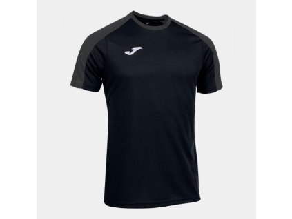 Pánské/Chlapecké fotbalové tričko JOMA ECO CHAMPIONSHIP SHORT SLEEVE T-SHIRT BLACK ANTHRACITE (Velikost S, Barva BLACK-ANTHRACITE)