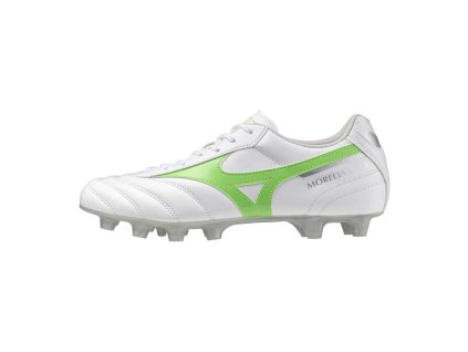 Pánská fotbalová obuv Mizuno MORELIA II CLUB(U) / White/Neon Green/Galaxy Silver