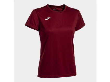 Dámské/Dívčí sportovní tričko JOMA COMBI WOMAN SHIRT BURGUNDY S/S (Velikost 2XL, Barva BURGUNDY)