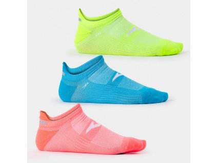 Běžecké ponožky JOMA RUNNING NIGHT SOCKS FLUOR CORAL FLUOR YELLOW TURQUOISE (Velikost 43-46, Barva CORAL FLUOR)