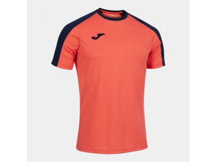 Pánské/Chlapecké fotbalové tričko JOMA ECO CHAMPIONSHIP SHORT SLEEVE T-SHIRT FLUOR ORANGE NAVY (Velikost S, Barva NARANJA FLUOR)