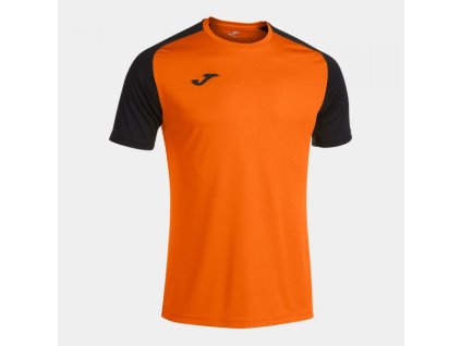 Pánské/Chlapecké sportovní tričko JOMA ACADEMY IV SHORT SLEEVE T-SHIRT ORANGE BLACK (Velikost 128-140, Barva ORANGE-BLACK)