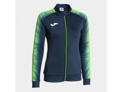 Dámská sportovní mikina JOMA ELITE XI FULL ZIP SWEATSHIRT NAVY FLUOR GREEN (Velikost L, Barva NAVY-FLUOR GREEN)
