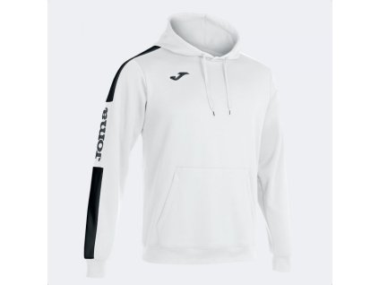 Pánská/Chlapecká mikina JOMA CHAMPIONSHIP IV HOODIE WHITE BLACK (Velikost 12 (2XS), Barva WHITE-BLACK)