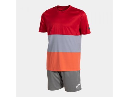 Dětská sportovní sourpava JOMA KIDS CAMP SET RED GREY (Velikost 3 (7XS), Barva RED-GREY)