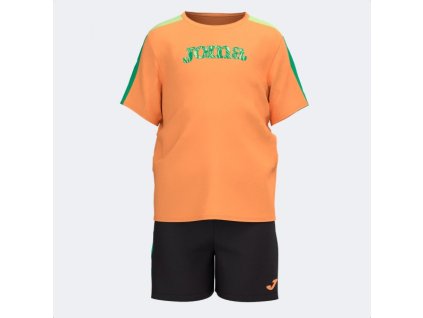 Dětská sportovní souprava JOMA KIDS CAMP SET ORANGE BLACK (Velikost 10 (3XS), Barva ORANGE-BLACK)