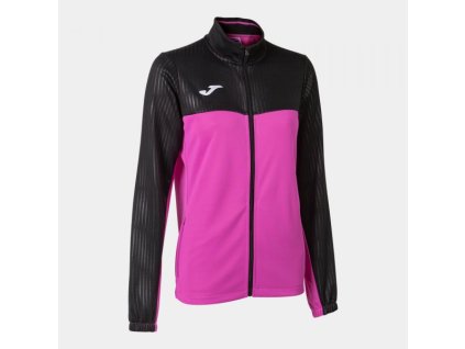 Dámská/Dívčí sportovní mikina JOMA MONTREAL FULL ZIP SWEATSHIRT FLUOR PINK BLACK (Velikost 12 (2XS), Barva ROSA FLÚOR-NEGRO)