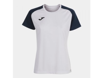 Dámské/Dívčí sportovní tričko JOMA ACADEMY IV SHORT SLEEVE T-SHIRT WHITE NAVY (Velikost M, Barva WHITE-NAVY)
