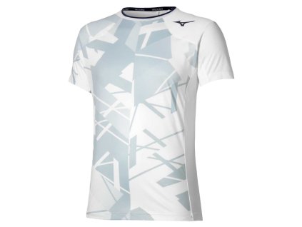 Pánské sportovní tričko Mizuno DB Shadow Graphic SS Tee(M) / White / Gray (Velikost L)