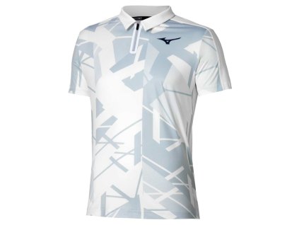 Pánské sportovní tričko Mizuno Daybreakers Shadow SS Polo(M) / White / Gray (Velikost L)