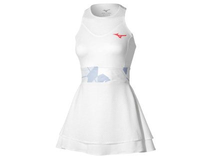 Dámské sportovní šaty Mizuno Daybreakers Dress(W) / White / Icelandic Blue (Velikost L)
