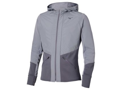 Pánská sportovní bunda Mizuno Active Warm Hybrid FZ Hd LS(M) / Quicksilver (Velikost S)
