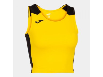 Dámský/Dívčí sportovní top JOMA RECORD II TOP YELLOW BLACK (Velikost L, Barva YELLOW-BLACK)
