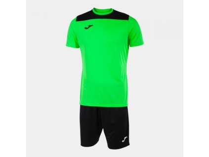 Pánská/Chlapecká fotbalová souprava JOMA PHOENIX II SET FLUOR GREEN BLACK (Velikost M, Barva VERDE FLÚOR-NEGRO)