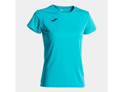Dámské/Dívčí sportovní tričko JOMA COMBI WOMAN SHORT SLEEVE T-SHIRT FLUOR TURQUOISE (Velikost 2XL, Barva FLUOR TURQUOISE)