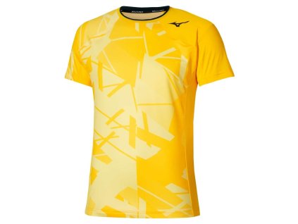 Pánské sportovní tričko Mizuno DB Shadow Graphic SS Tee(M) / Vibrant Yellow (Velikost L)