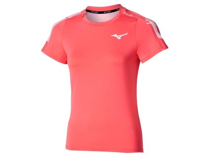 Dámské sportovní tričko Mizuno Daybreakers Printed SS Tee(W) / Calypso Coral (Velikost S)