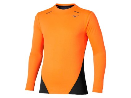 Pánské termo tričko Mizuno Tech Thermal Charge LS Tee(M) / Tangelo (Velikost L)
