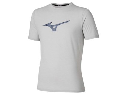 Pánsné sportovní tričko Mizuno Core Runbird SS Tee(M) / Vapor Silver (Velikost M)