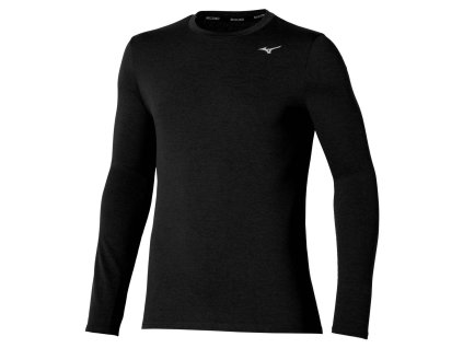 Pánské sportovní tričko Mizuno Core Impulse LS Tee(M) / Black (Velikost L)