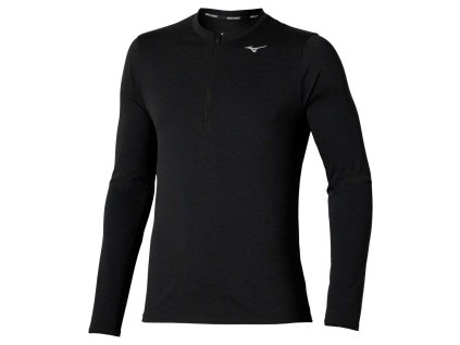 Pásnké sportovní tričko Mizuno Core Impulse HZ LS Tee(M) / Black (Velikost L)