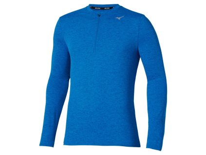 Pánské sportovní tričko Mizuno Core Impulse HZ LS Tee(M) / Princess Blue (Velikost L)