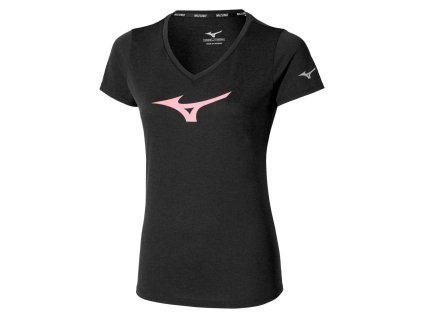 Dámské sportovní tričko Mizuno Core Runbird Tee(W) / Black / Mauve (Velikost M)