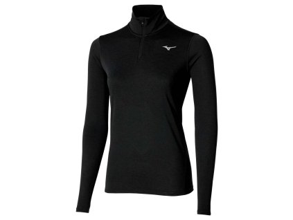 Dámské sportovní tričko Mizuno Core Impulse HZ LS Tee(W) / Black (Velikost M)