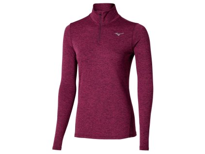 Dámské sportovní tričko Mizuno Core Impulse HZ LS Tee(W) / Dark purple (Velikost L)