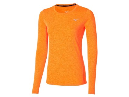 Dámské sportovní tričko Mizuno Core Impulse LS tee(W) / Tangelo (Velikost XS)