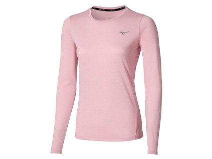 Dámské sportovní tričko Mizuno Core Impulse LS tee(W) / Bleached Mauve (Velikost XS)