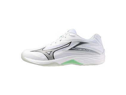 Unisex halová obuv Mizuno THUNDER BLADE Z(U) / White/Black/Frozen Emerald (Velikost 51.0/15.0)