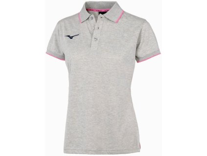 Dámské tričko Wom Mizuno Polo/Heather Grey/PinkFuo