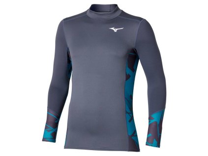 Pánské termo triko Mizuno Virtual Body G5 High Neck(M) / Odyssey Gray / Capri Breeze (Velikost L)