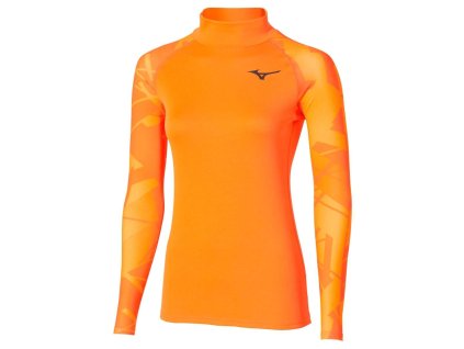 Dámské termo tričko Mizuno Virtual Body G5 High Neck(W) / Tangelo (Velikost L)
