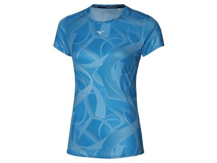 Dámské sportovní tričko Mizuno Paris Dryaeroflow Tee / Parisian Blue (Velikost S)
