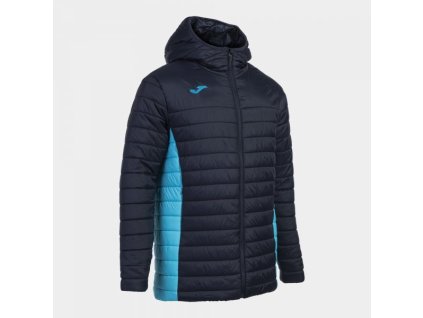 Pánská/Chlapecká sportovní zimní bunda JOMA URBAN V ANORAK NAVY FLUOR TURQUOISE (Velikost 2XL, Barva NAVY)