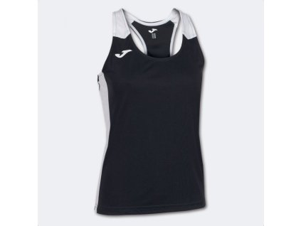 Dámské/Dívčí sportovní tílko JOMA RECORD II TANK TOP BLACK WHITE (Velikost 2XL, Barva BLACK-WHITE)