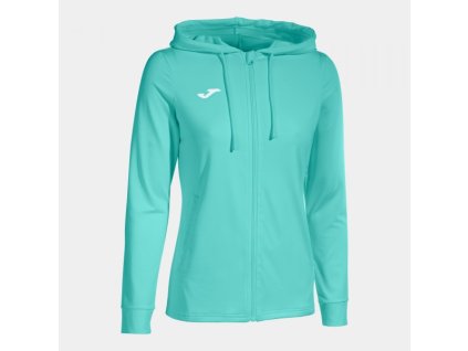 Dámská/Dívčí sportovní mikina JOMA SCULPTURE II ZIP-UP HOODIE TURQUOISE (Velikost S, Barva TURQUOISE)