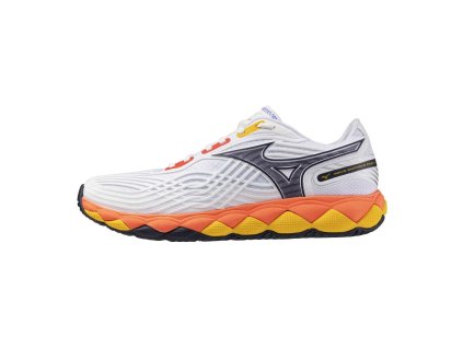 Unisex tenisová obuv Mizuno WAVE ENFORCE TOUR 2 AC(U) / White/Fiery Coral 2/Citrus (Velikost 39.0/6.0)