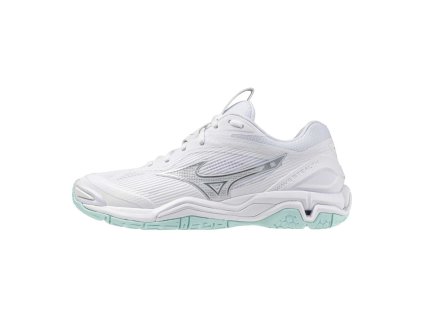 Dámská halová obuv Mizuno WAVE STEALTH 6(W) / White/Blue Tint (Velikost 36.0/3.5)