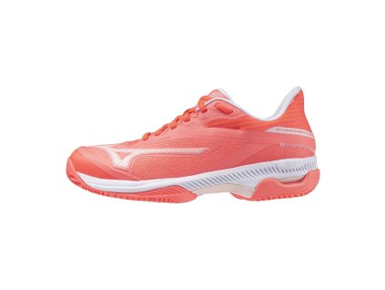 Dámská tenisová obuv Mizuno WAVE EXCEED COURT CC(F) / Calypso Coral/White/BarelyPink (Velikost 36.5/4.0)