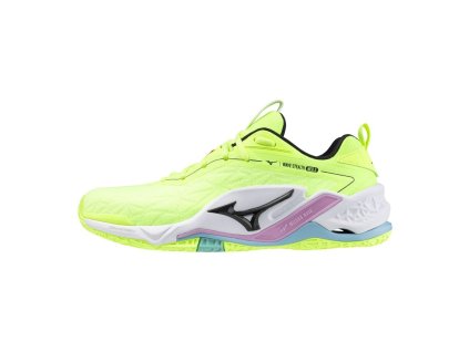 Pánská halová obuv Mizuno WAVE STEALTH NEO 2 / MIZUNO Neo Lime/Black/Splish Splash (Velikost 50.0/14.0)