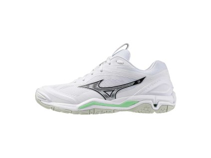Unisex halová obuv Mizuno WAVE STEALTH 6(U) / White/Black/Frozen Emerald (Velikost 36.0/3.5)